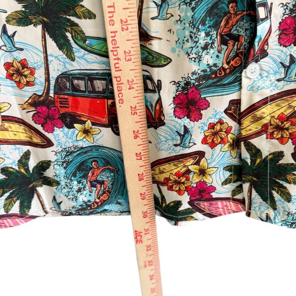 Yoimira Floral Aloha Beach Hawaiian Button-Down Shirt Men's Large Multicolor - Picture 5 of 7